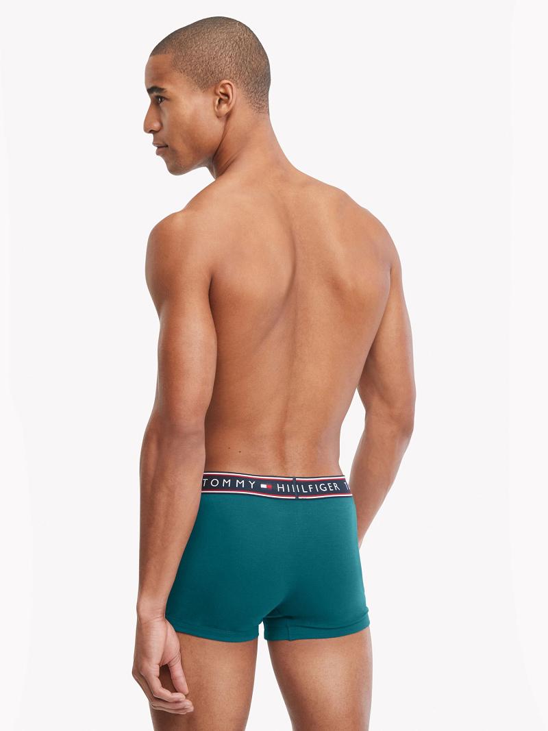 Férfi Tommy Hilfiger Pamut stretch trunk 3pk Trunks Olivazöld | HU 1293ZUT